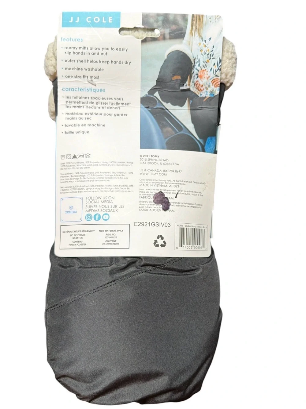 JJ Cole Black BundleMitts Stroller Hand Warmers